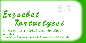 erzsebet kortvelyesi business card