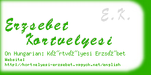 erzsebet kortvelyesi business card